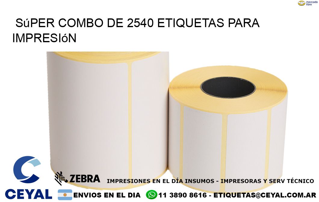 Súper combo de 2540 etiquetas para impresión