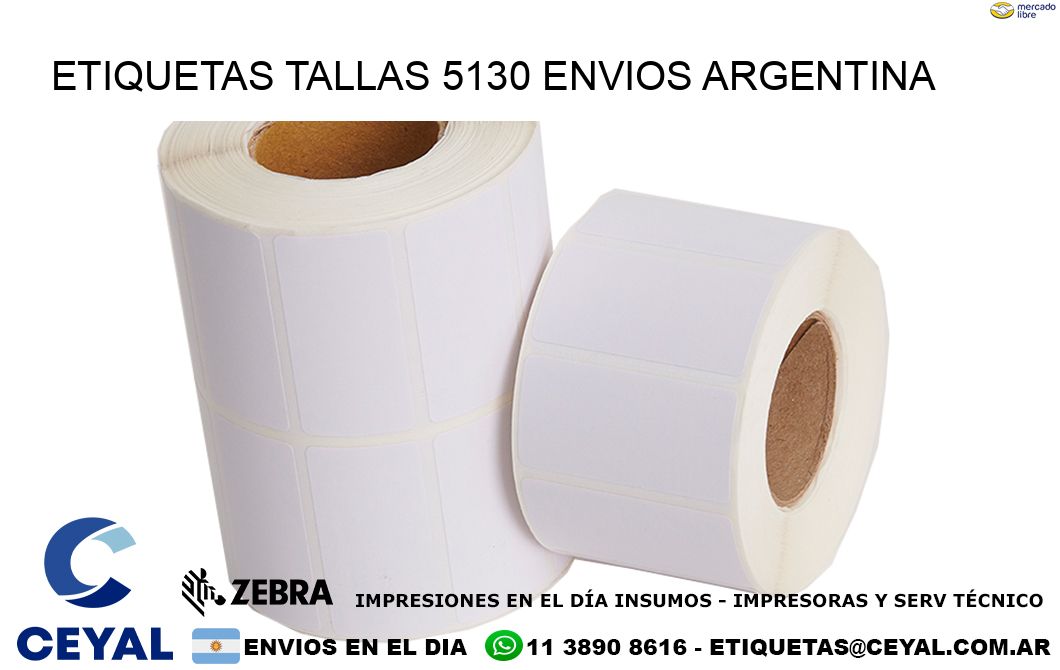 etiquetas tallas 5130 ENVIOS ARGENTINA
