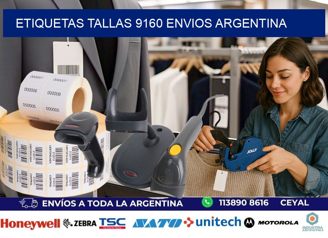 etiquetas tallas 9160 ENVIOS ARGENTINA