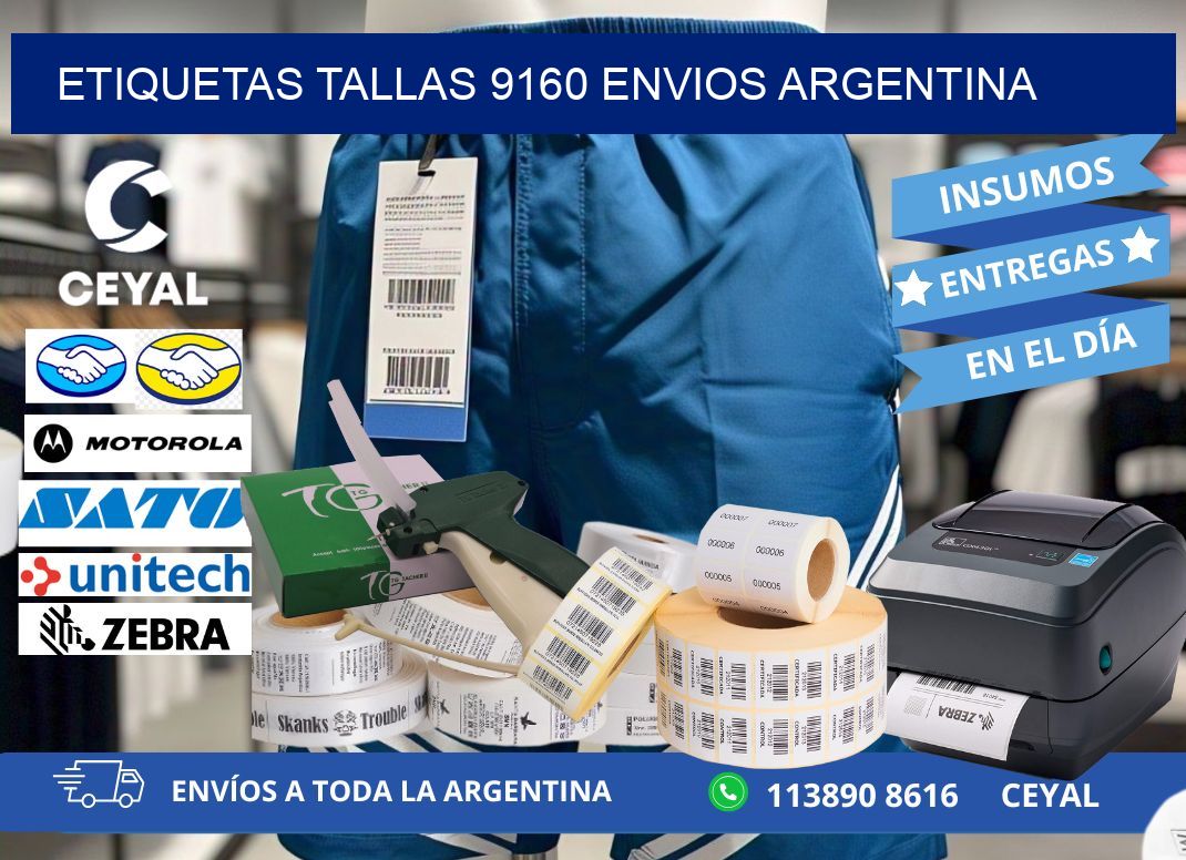 etiquetas tallas 9160 ENVIOS ARGENTINA
