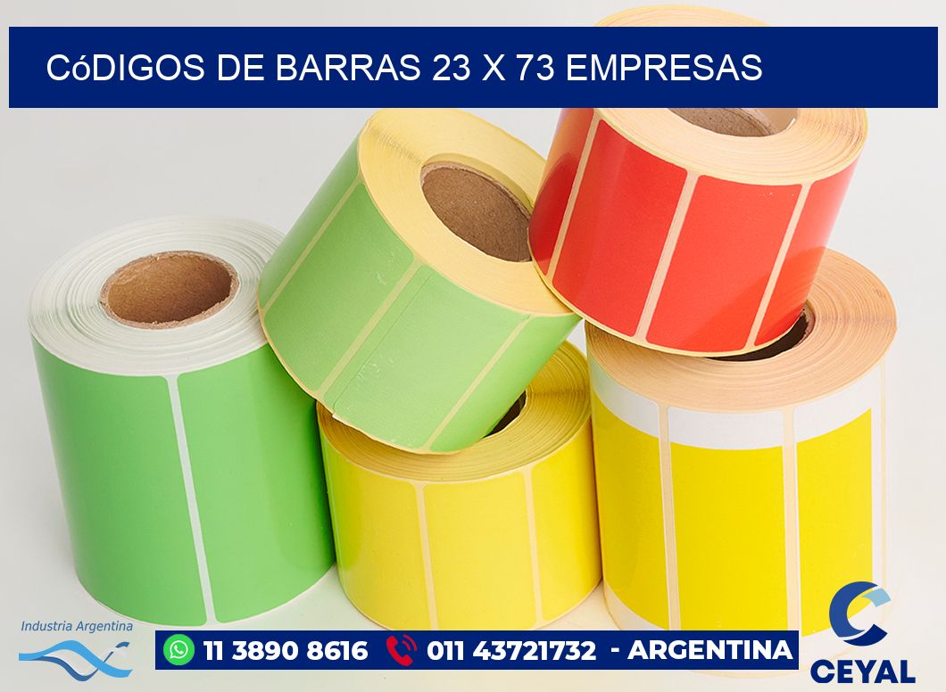Códigos de Barras 23 x 73 empresas