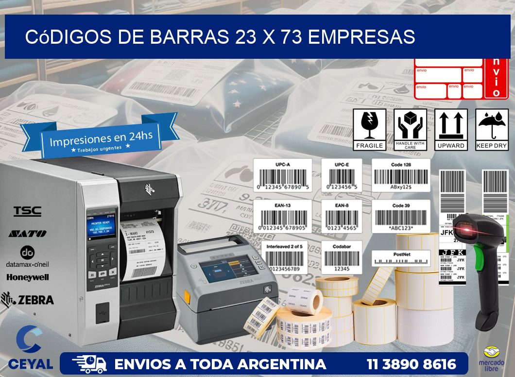 Códigos de Barras 23 x 73 empresas