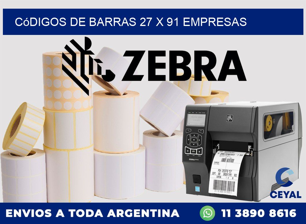 Códigos de Barras 27 x 91 empresas