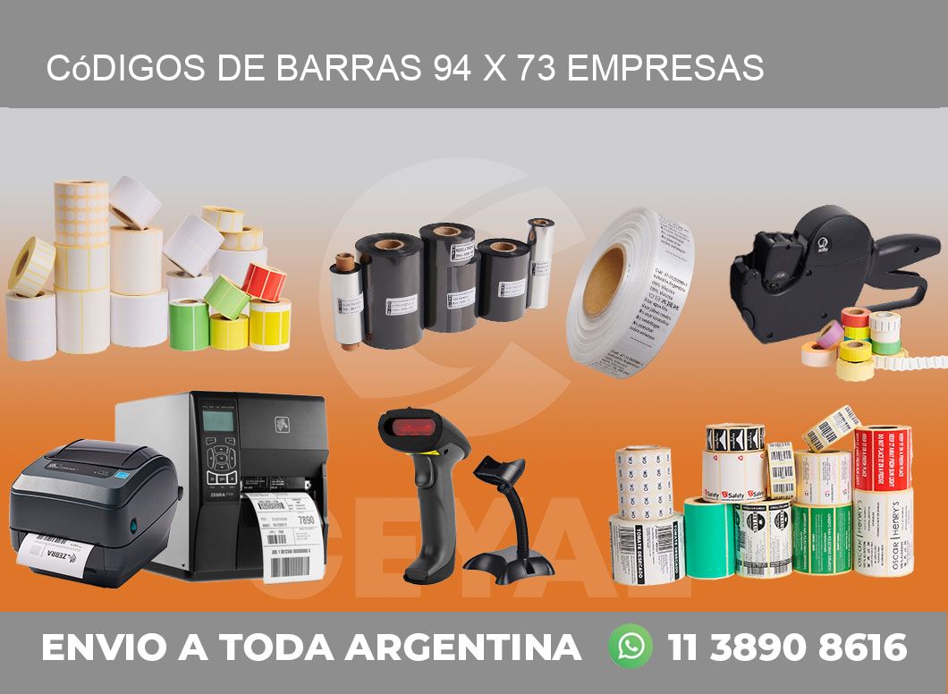 Códigos de Barras 94 x 73 empresas