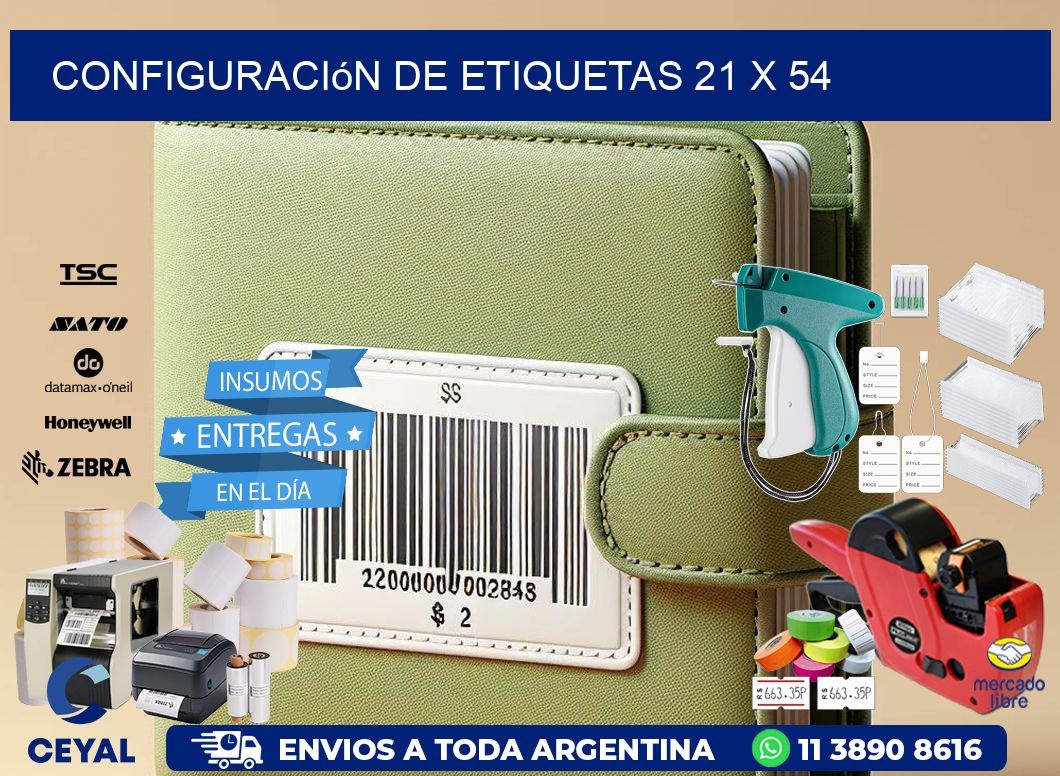 Configuración de etiquetas 21 x 54
