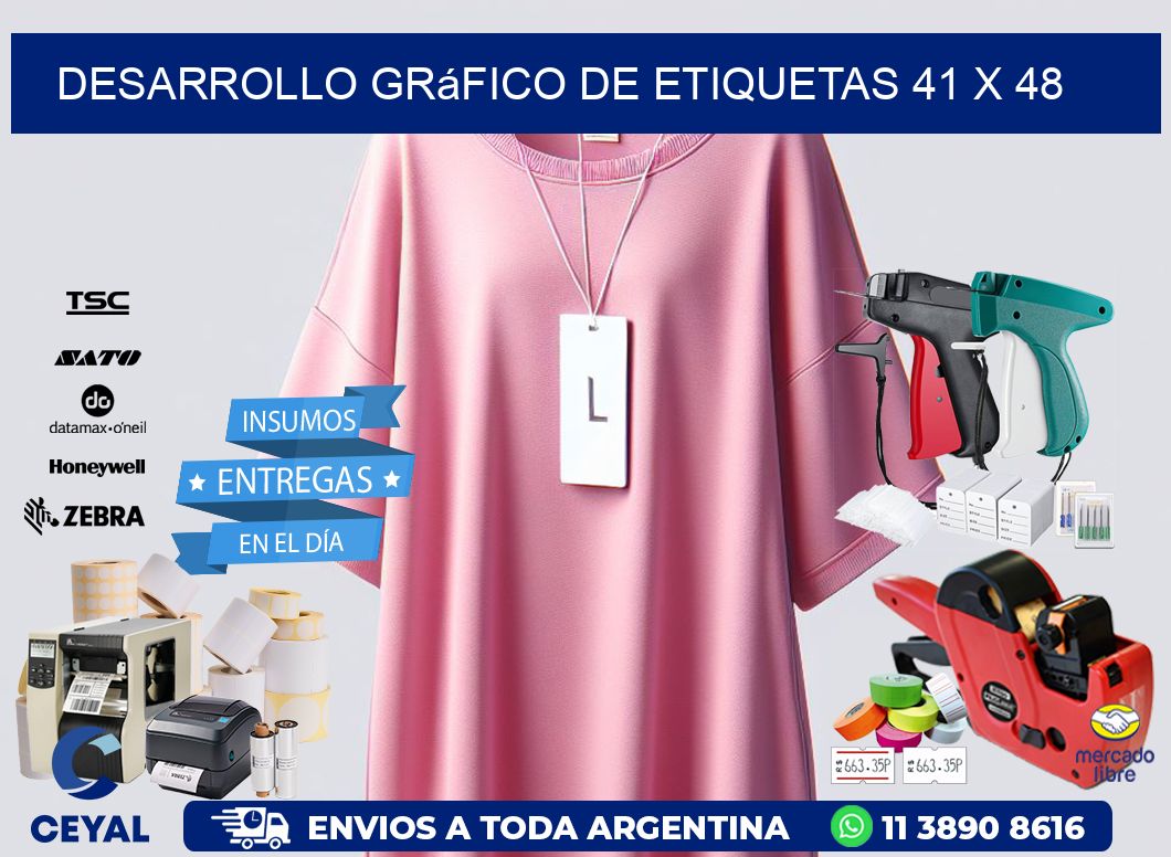 Desarrollo gráfico de etiquetas 41 x 48