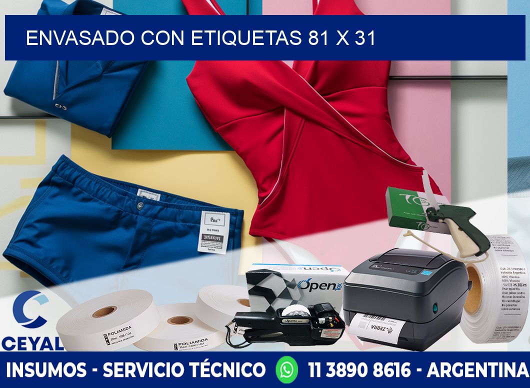 Envasado con etiquetas 81 x 31