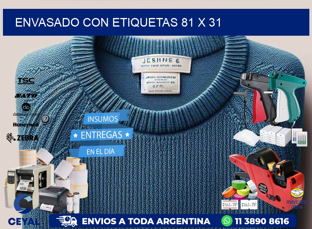 Envasado con etiquetas 81 x 31