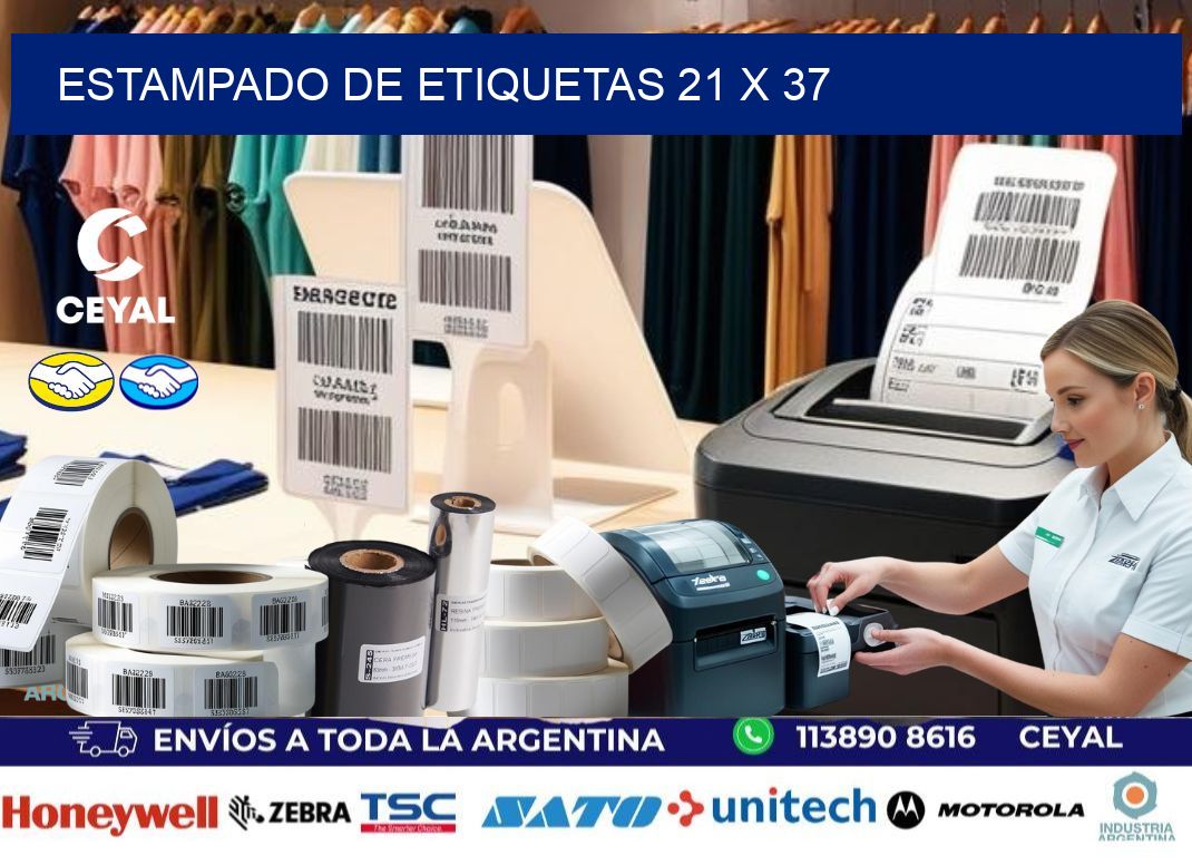 Estampado de etiquetas 21 x 37