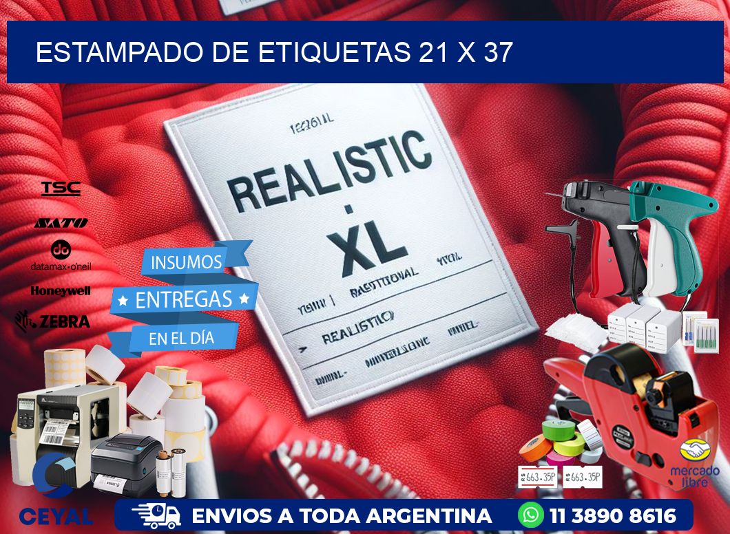 Estampado de etiquetas 21 x 37