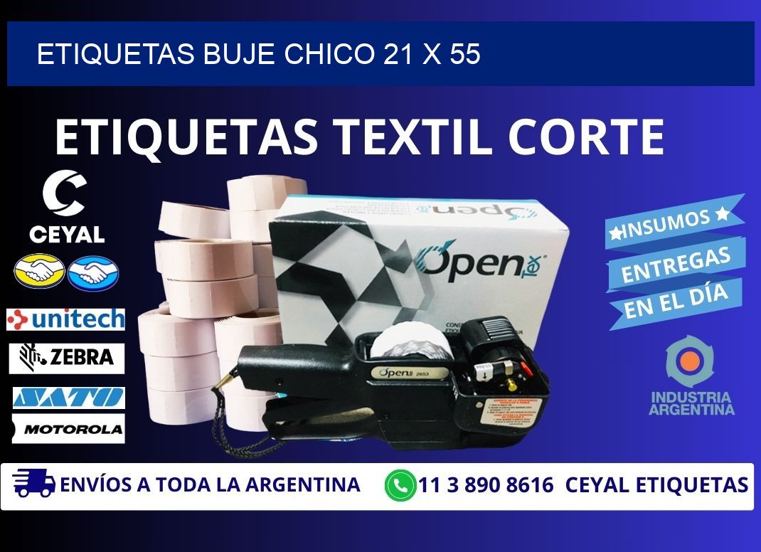 Etiquetas buje chico 21 x 55