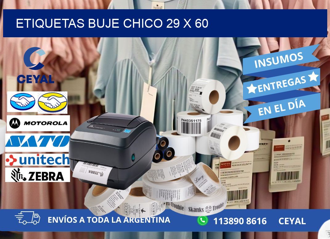 Etiquetas buje chico 29 x 60