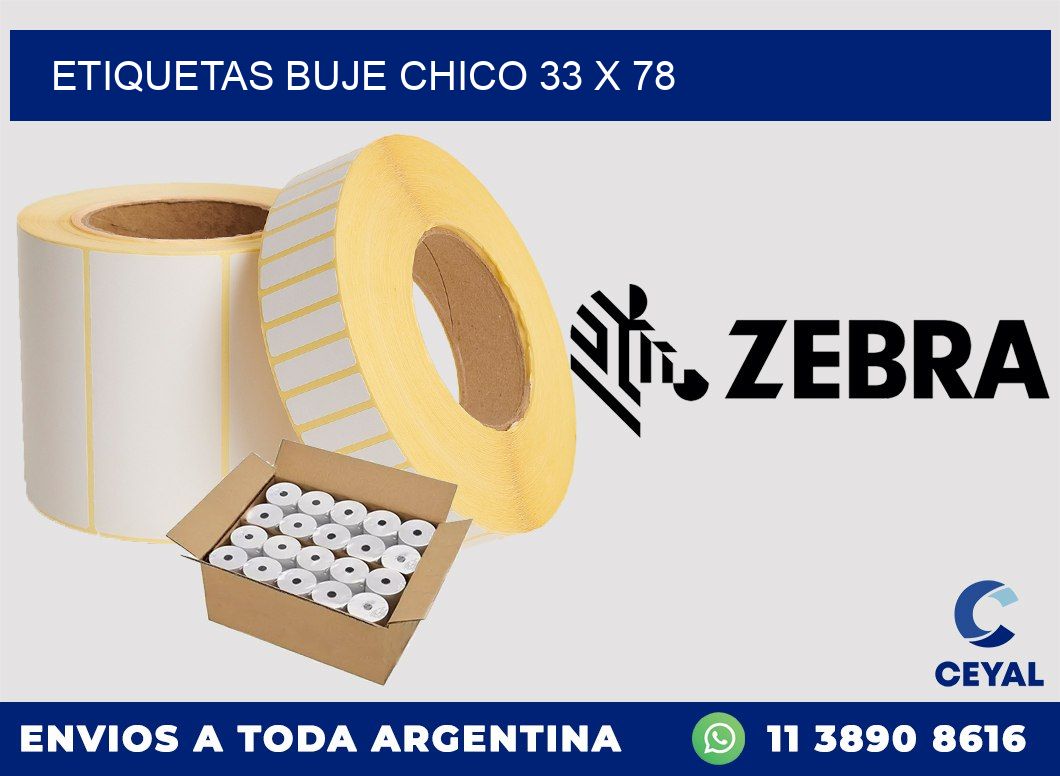 Etiquetas buje chico 33 x 78