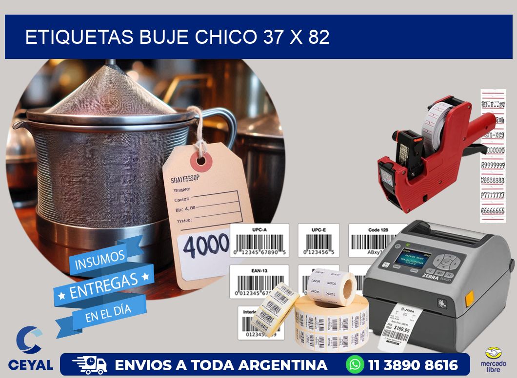 Etiquetas buje chico 37 x 82