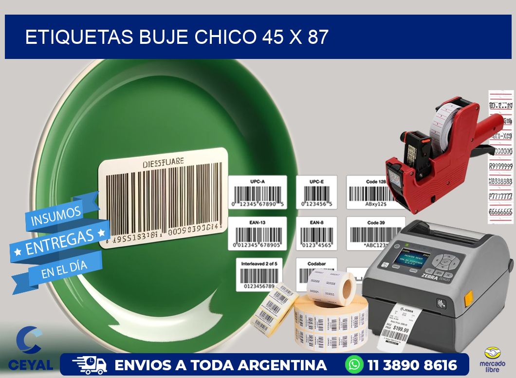 Etiquetas buje chico 45 x 87