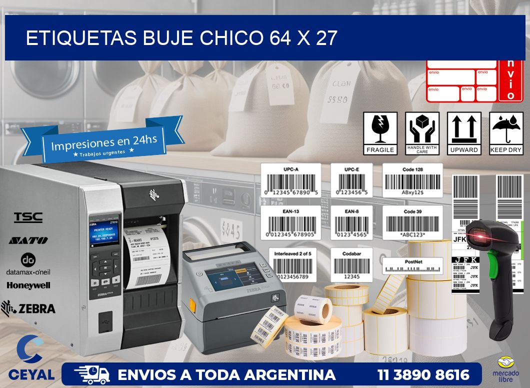 Etiquetas buje chico 64 x 27