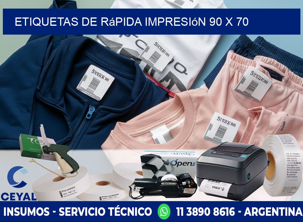 Etiquetas de rápida impresión 90 x 70