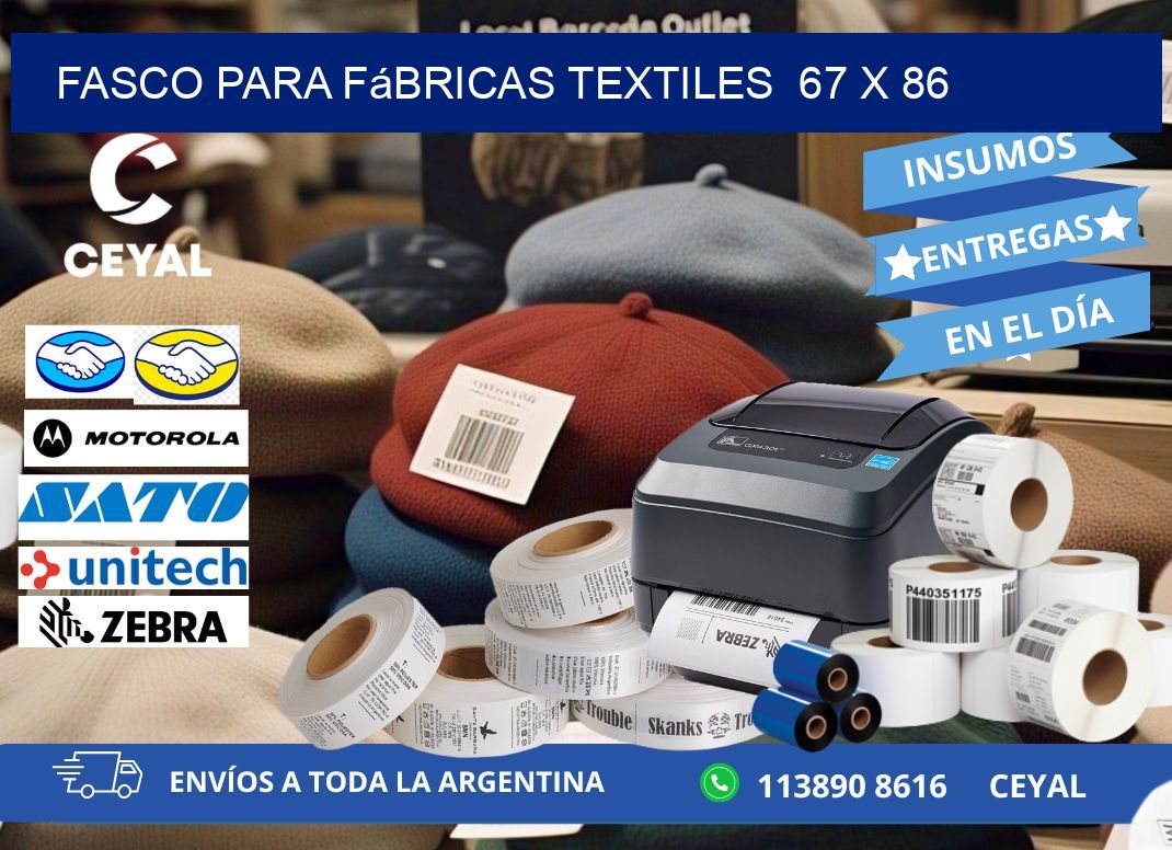 Fasco para fábricas textiles  67 x 86