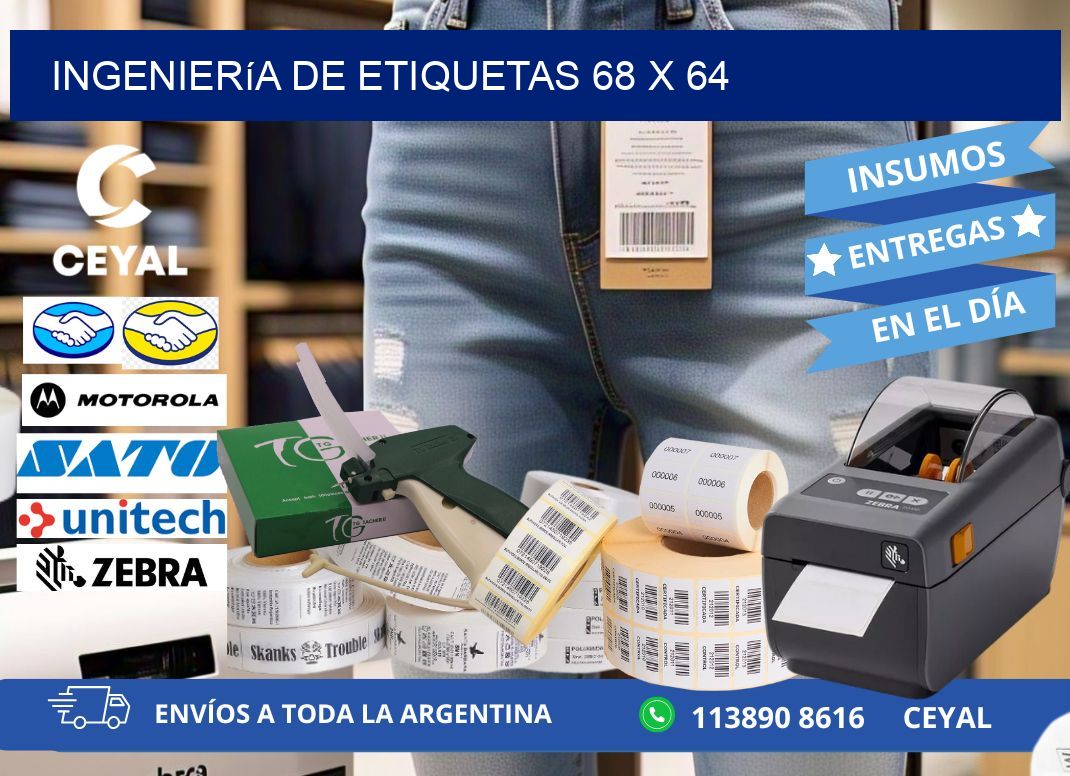 Ingeniería de etiquetas 68 x 64