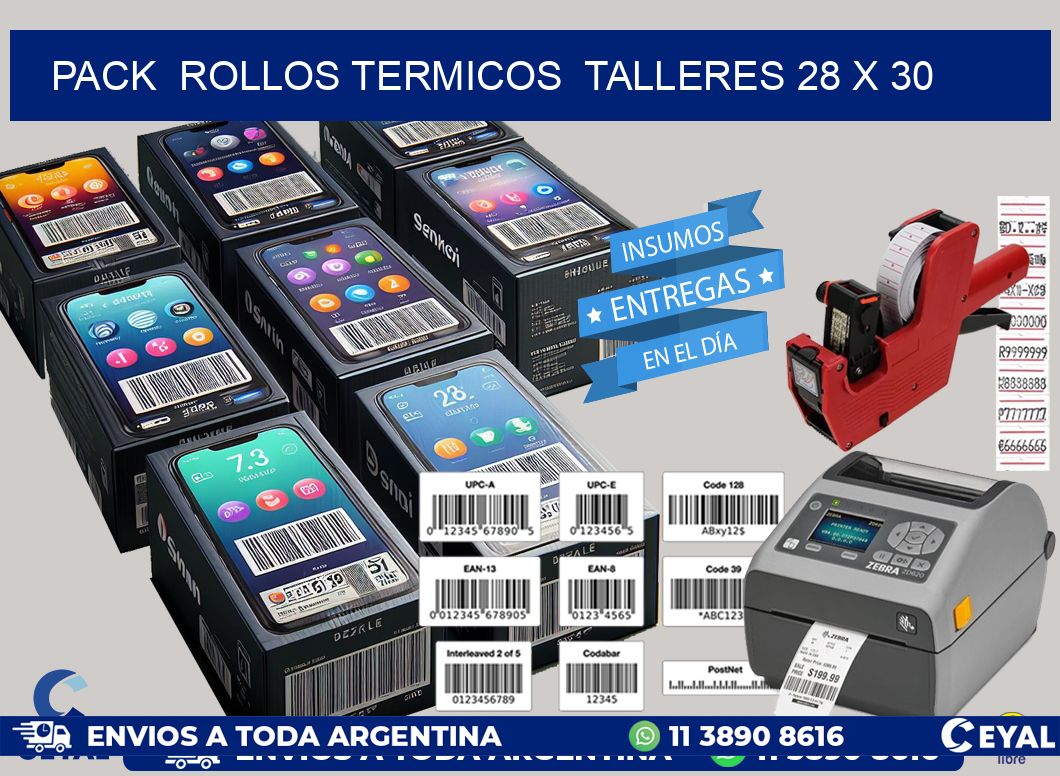 Pack  ROLLOS TERMICOS  TALLERES 28 x 30
