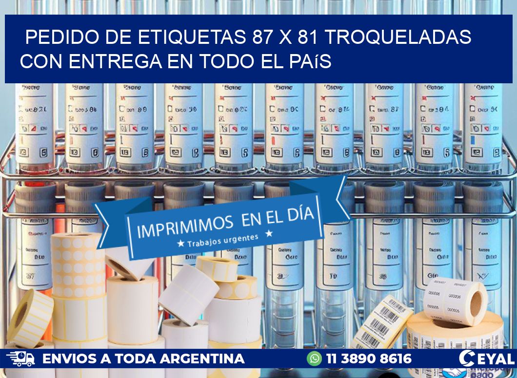Pedido de etiquetas 87 x 81 troqueladas con entrega en todo el país