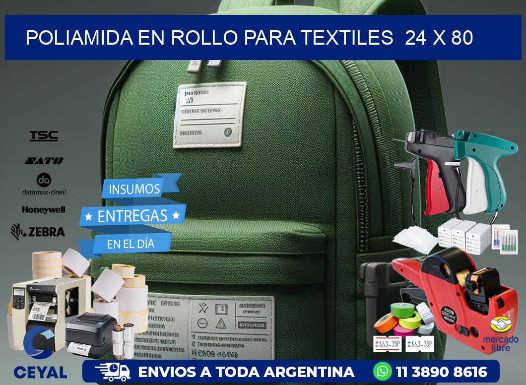 Poliamida en rollo para textiles  24 x 80
