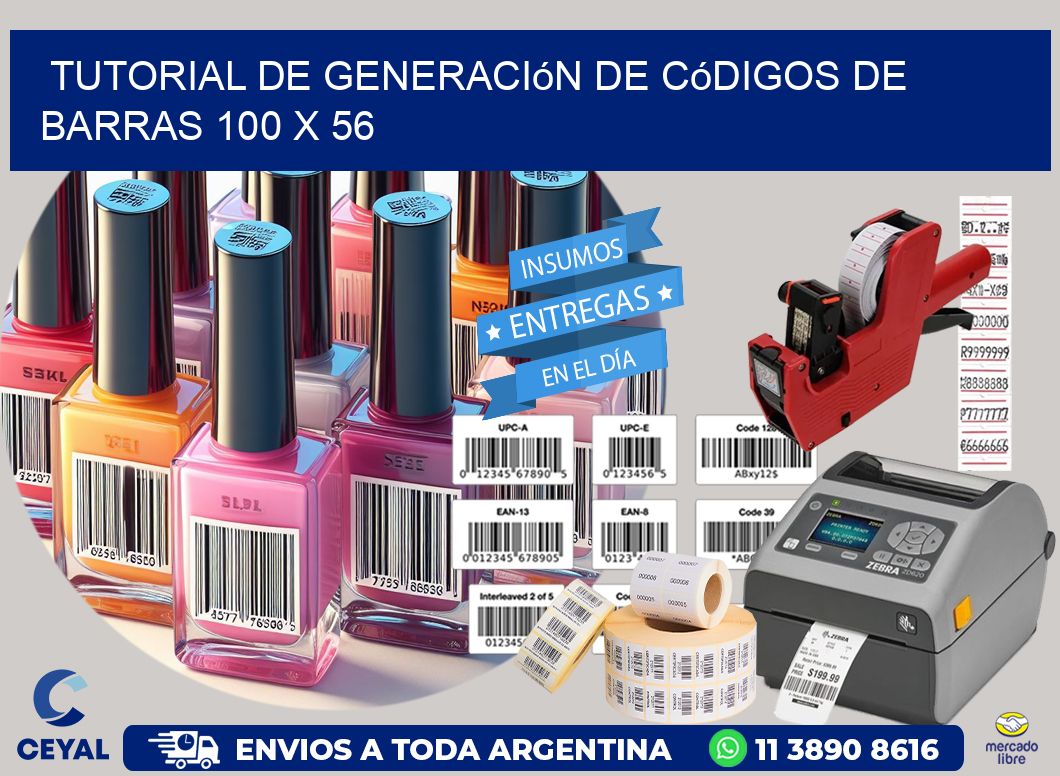Tutorial de Generación de Códigos de Barras 100 x 56