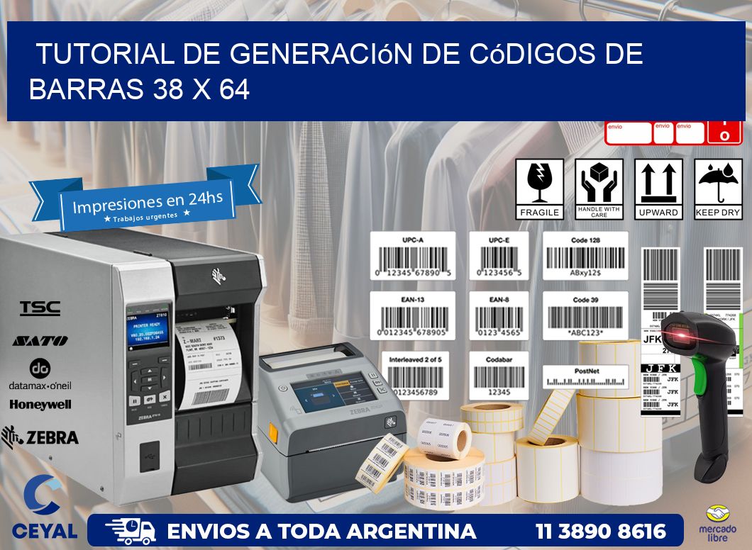 Tutorial de Generación de Códigos de Barras 38 x 64