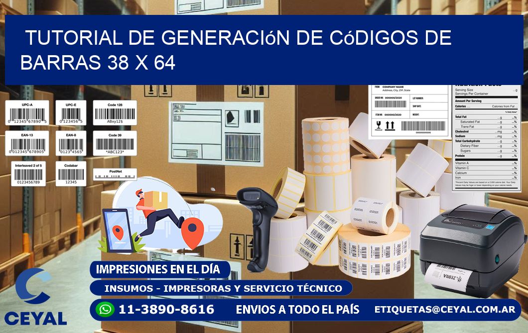 Tutorial de Generación de Códigos de Barras 38 x 64