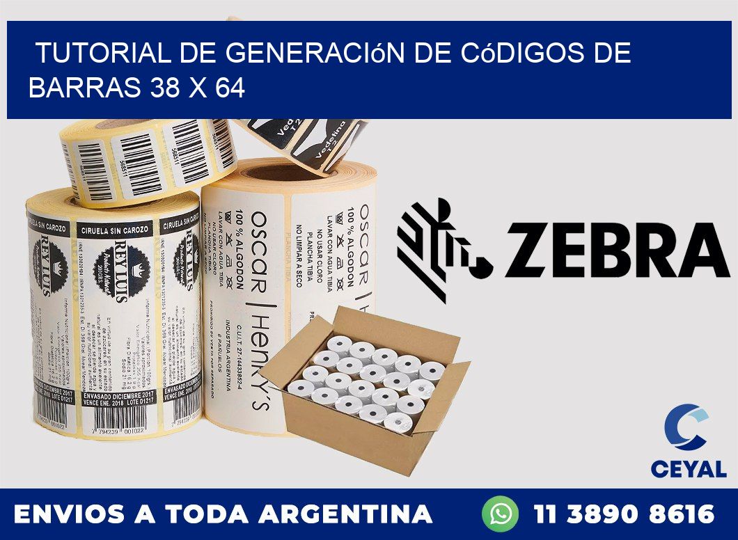 Tutorial de Generación de Códigos de Barras 38 x 64