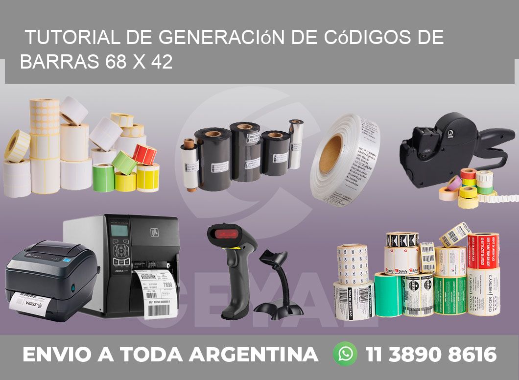 Tutorial de Generación de Códigos de Barras 68 x 42