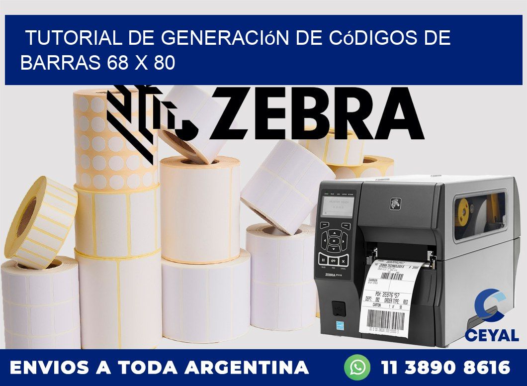 Tutorial de Generación de Códigos de Barras 68 x 80