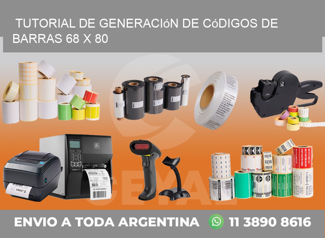 Tutorial de Generación de Códigos de Barras 68 x 80