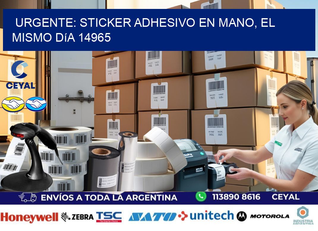 Urgente: Sticker adhesivo en Mano, el Mismo Día 14965
