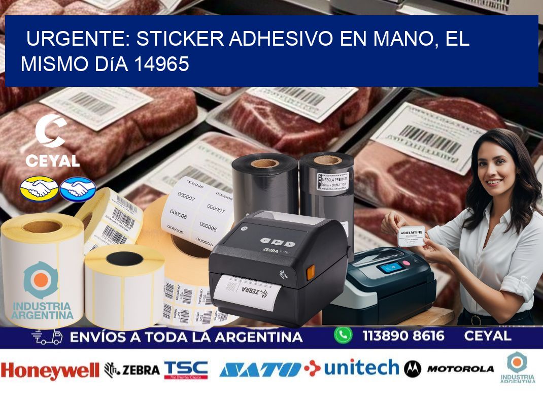 Urgente: Sticker adhesivo en Mano, el Mismo Día 14965