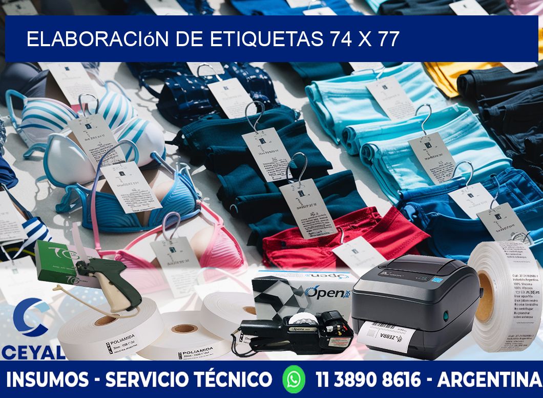 elaboración de etiquetas 74 x 77