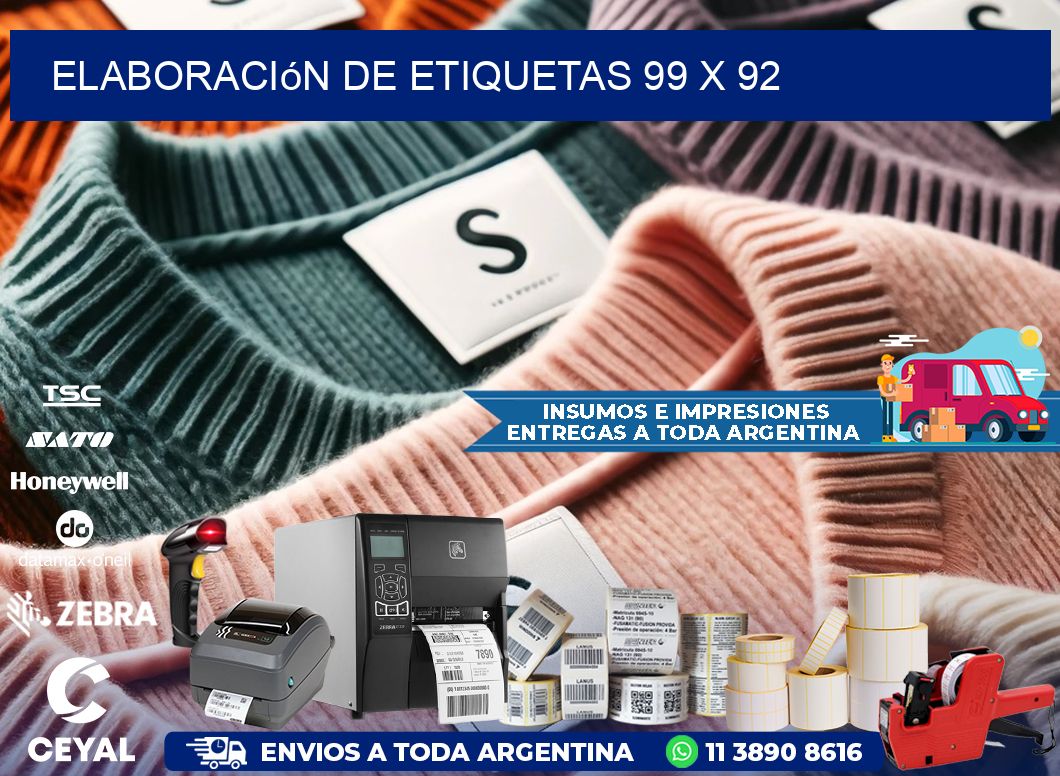 elaboración de etiquetas 99 x 92