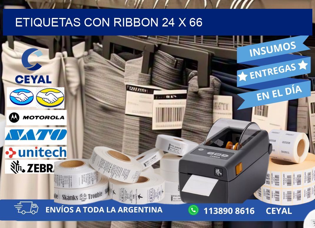 etiquetas con ribbon 24 x 66