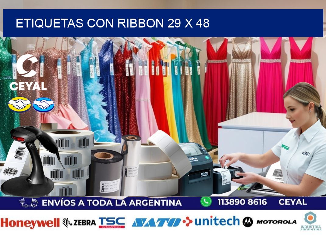 etiquetas con ribbon 29 x 48