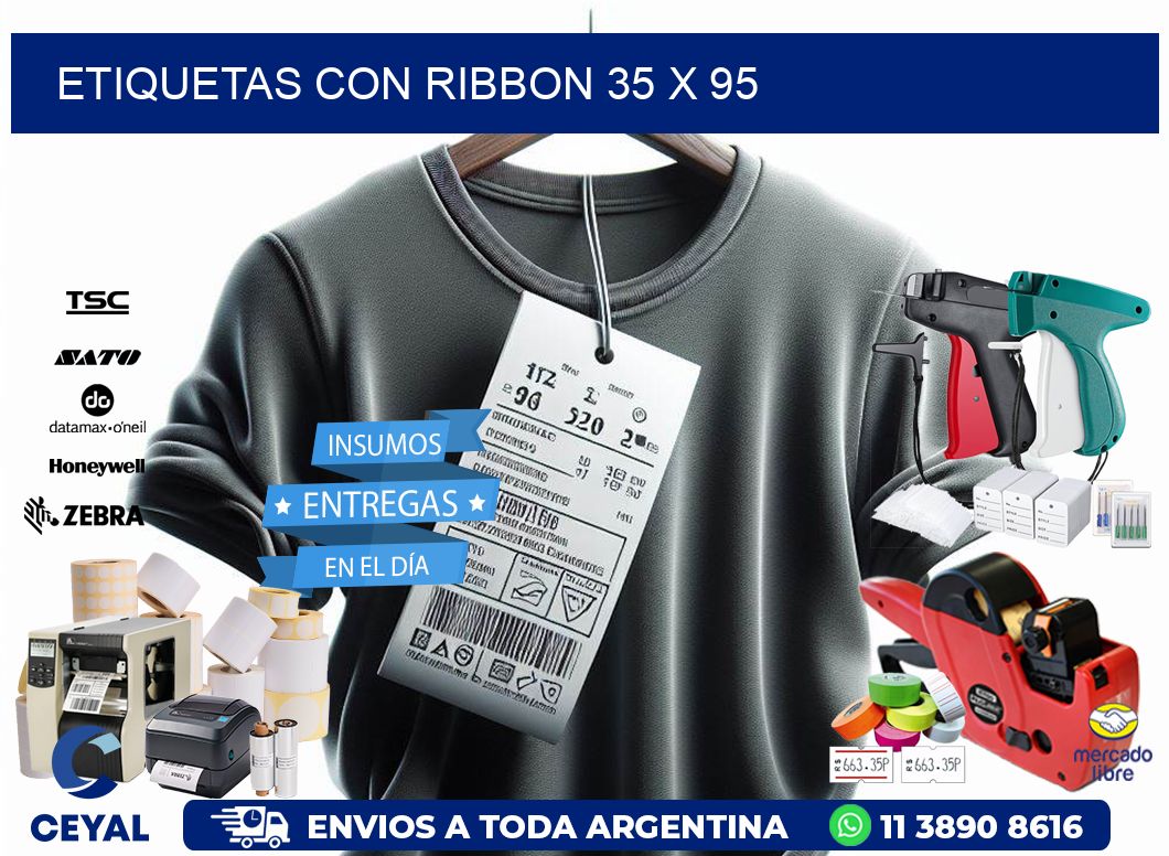 etiquetas con ribbon 35 x 95
