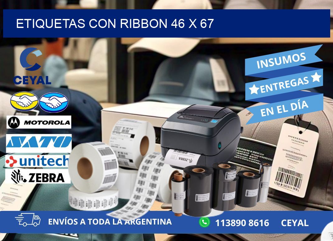 etiquetas con ribbon 46 x 67