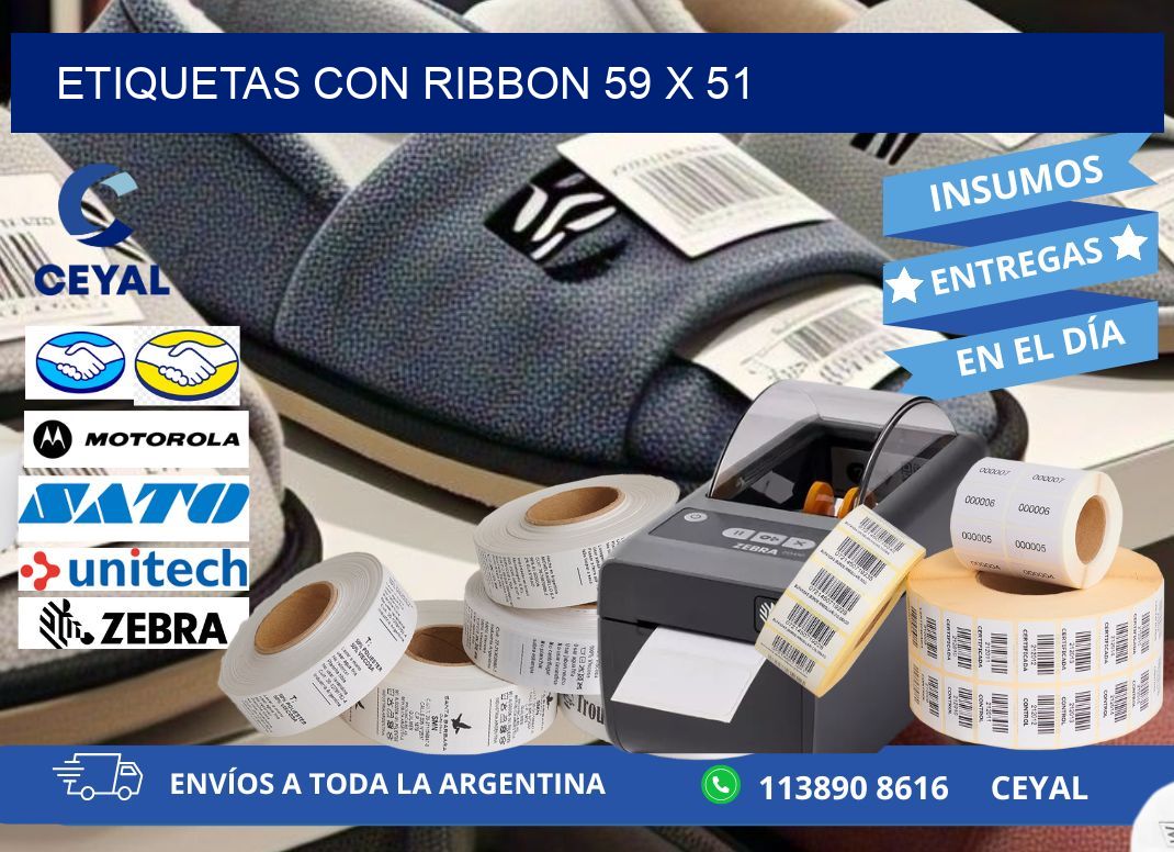 etiquetas con ribbon 59 x 51