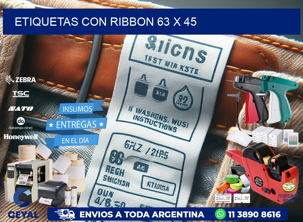 etiquetas con ribbon 63 x 45