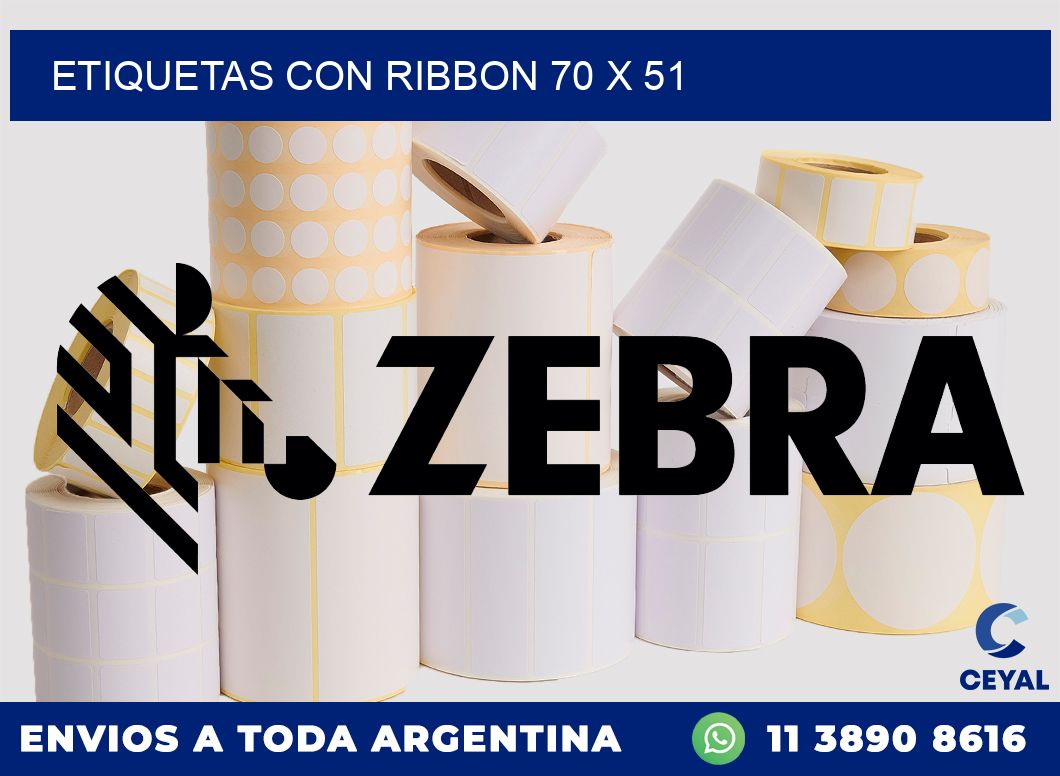 etiquetas con ribbon 70 x 51