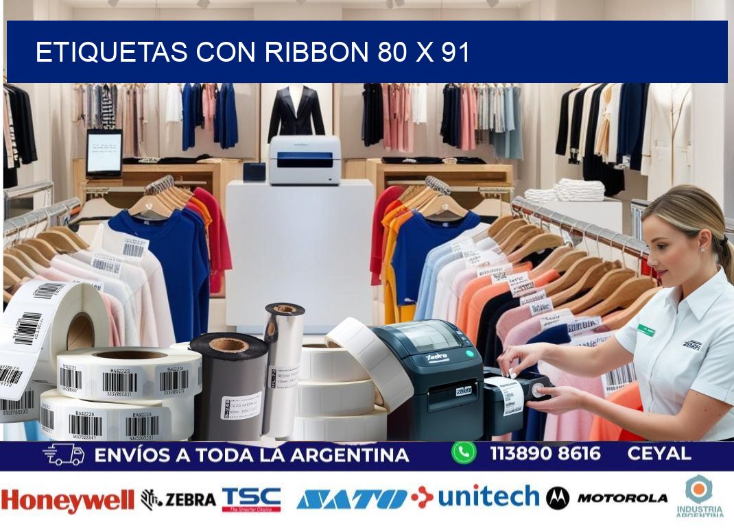 etiquetas con ribbon 80 x 91