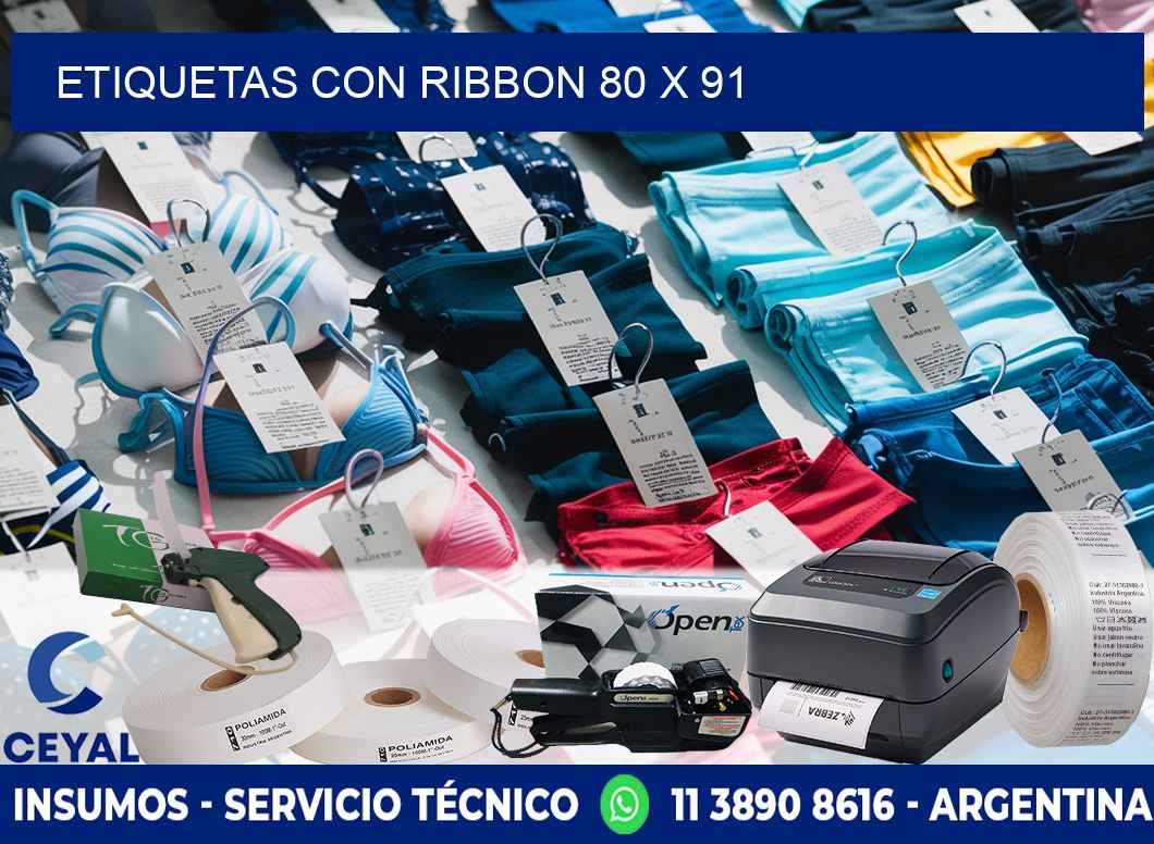 etiquetas con ribbon 80 x 91