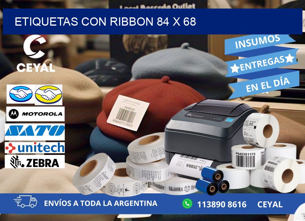 etiquetas con ribbon 84 x 68