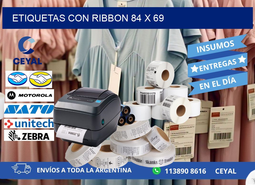 etiquetas con ribbon 84 x 69