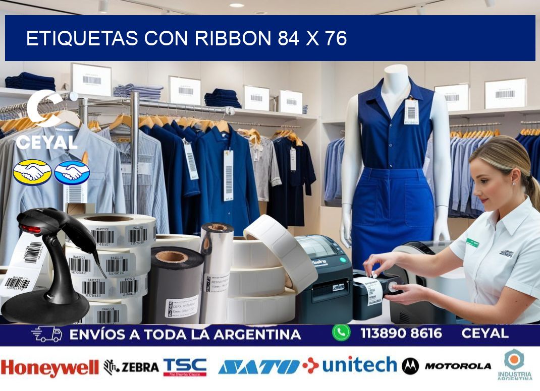 etiquetas con ribbon 84 x 76