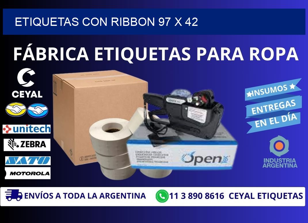 etiquetas con ribbon 97 x 42